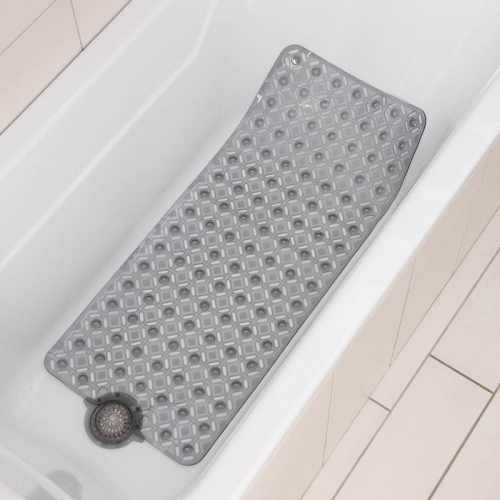 SPA-коврик для ванны на присосках Доляна «Рельеф»,37×88 см, цвет МИКС