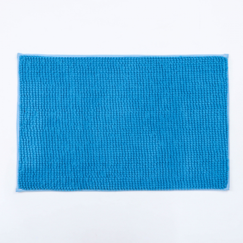Коврик для ванной Доляна «Букли», 50×80 см, цвет голубой