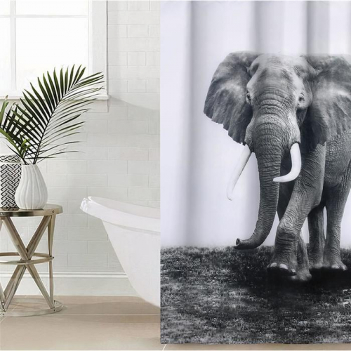Штора для ванны Доляна «Слон», 180×180 см, полиэстер