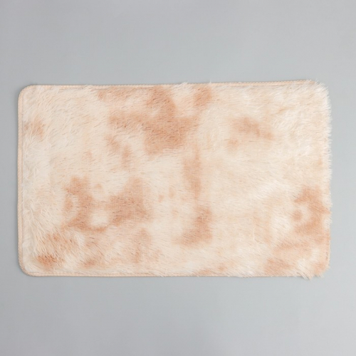 Коврик для ванной Доляна «Пушистик», 50×80 см, цвет коричнево-бежевый