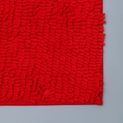 Коврик для ванной Доляна «Букли длинные», 40×60 см, цвет красный
