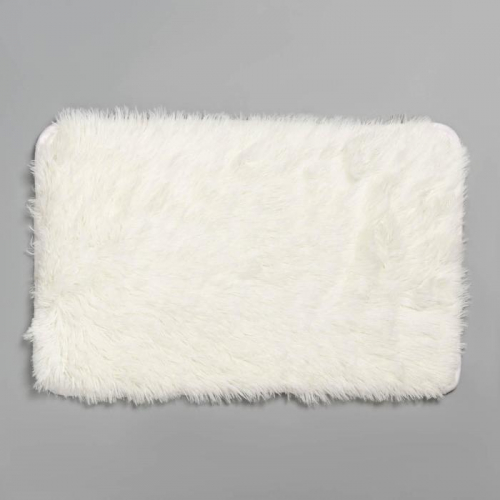 Коврик для ванной прямоугольный Доляна «Пушистик», 40×60 см, цвет белый