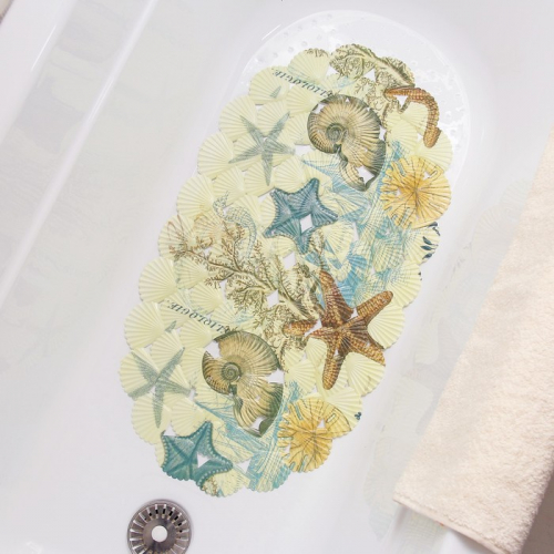 SPA-коврик для ванны на присосках Доляна «Ракушки», 35×65 см