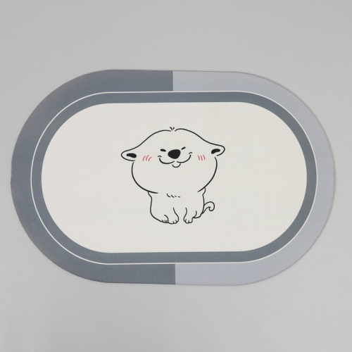 Коврик для дома Доляна «Мишка», 38×58 см, цвет белый