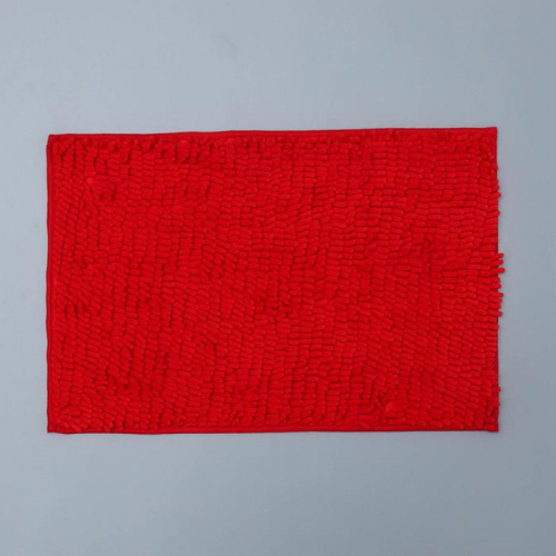 Коврик для ванной Доляна «Букли длинные», 40×60 см, цвет красный