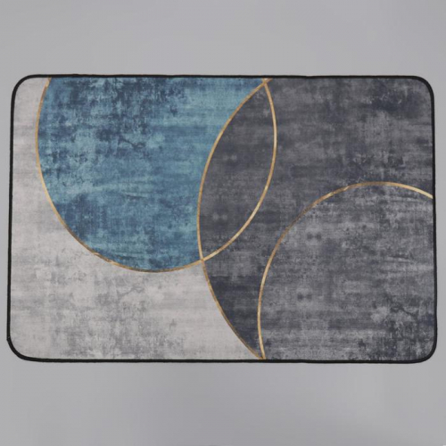 Коврик для ванной Доляна «Мэни», 60×90 см, цвет сине-серый