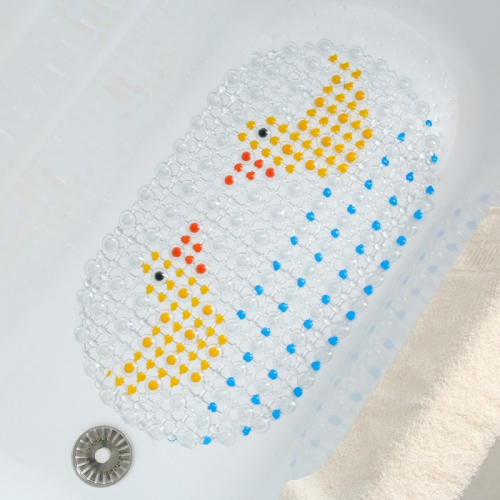SPA-коврик для ванны на присосках SAVANNA «Влюблённые уточки», 36×67 см