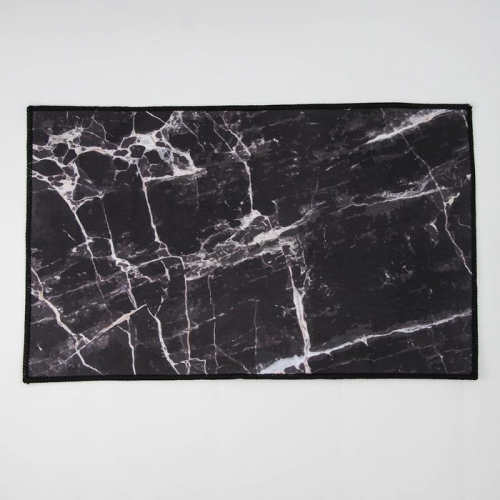 Коврик Доляна «Мрамор», 50×80 см, цвет чёрный