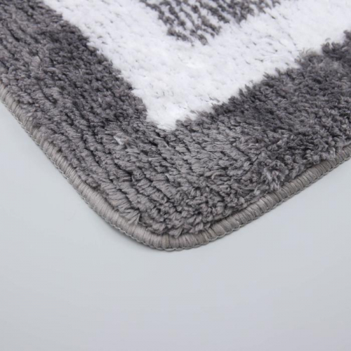 Коврик для ванной Доляна «Тэри», 58×38 см, микрофибра, цвет серый