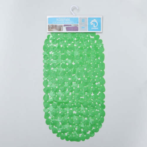 SPA-коврик для ванны на присосках Доляна «Крупная галька», 33×63 см, цвет МИКС