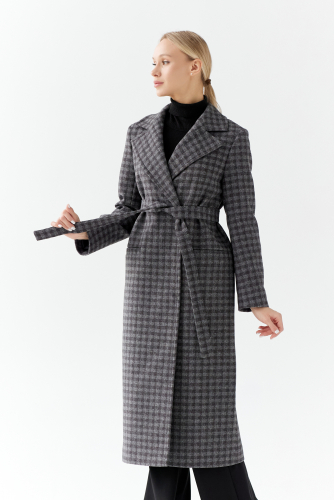 Пальто женское демисезонное 24770 (черно-серый)