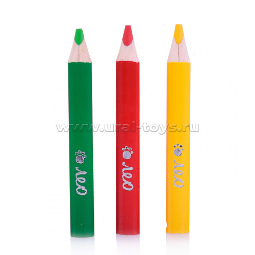 Набор цветных трехгранных коротких карандашей джамбо заточенный 12 цв.