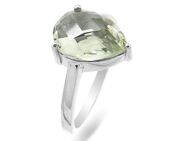 Кольцо из серебра зеленый аметист, Джеймс
