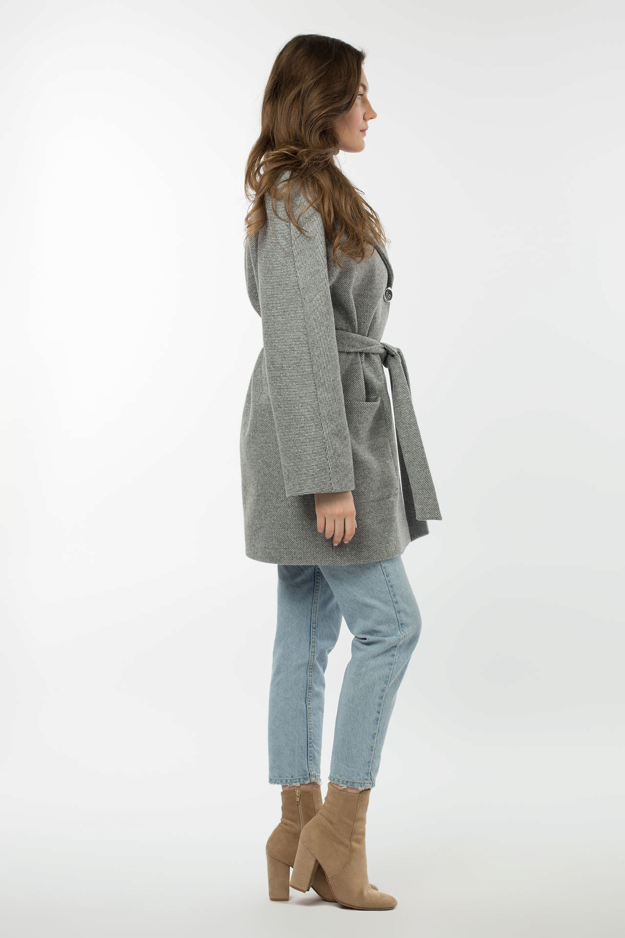 01-10544 Пальто женское демисезонное (пояс)