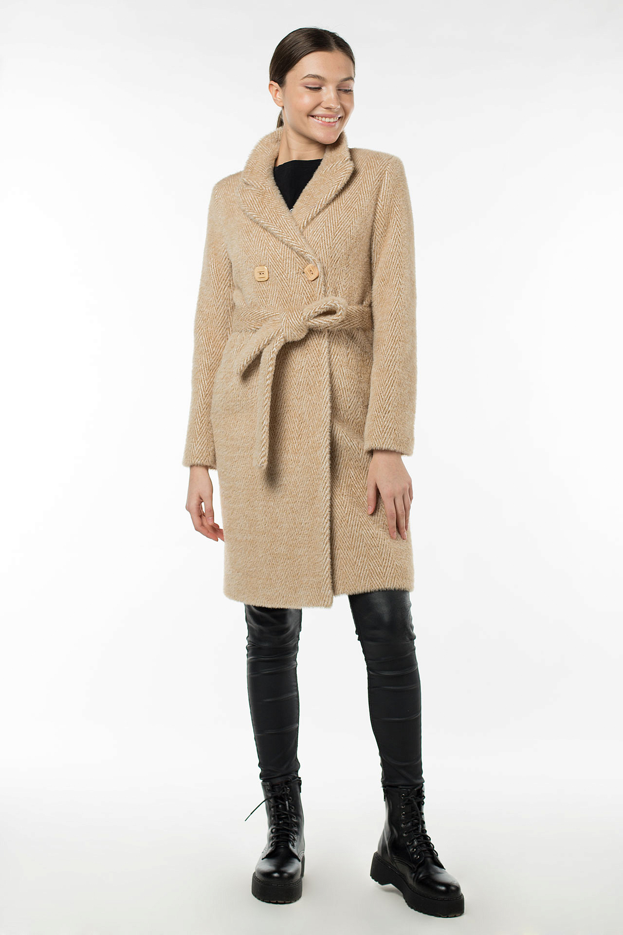 01-09698 Пальто женское демисезонное (пояс)