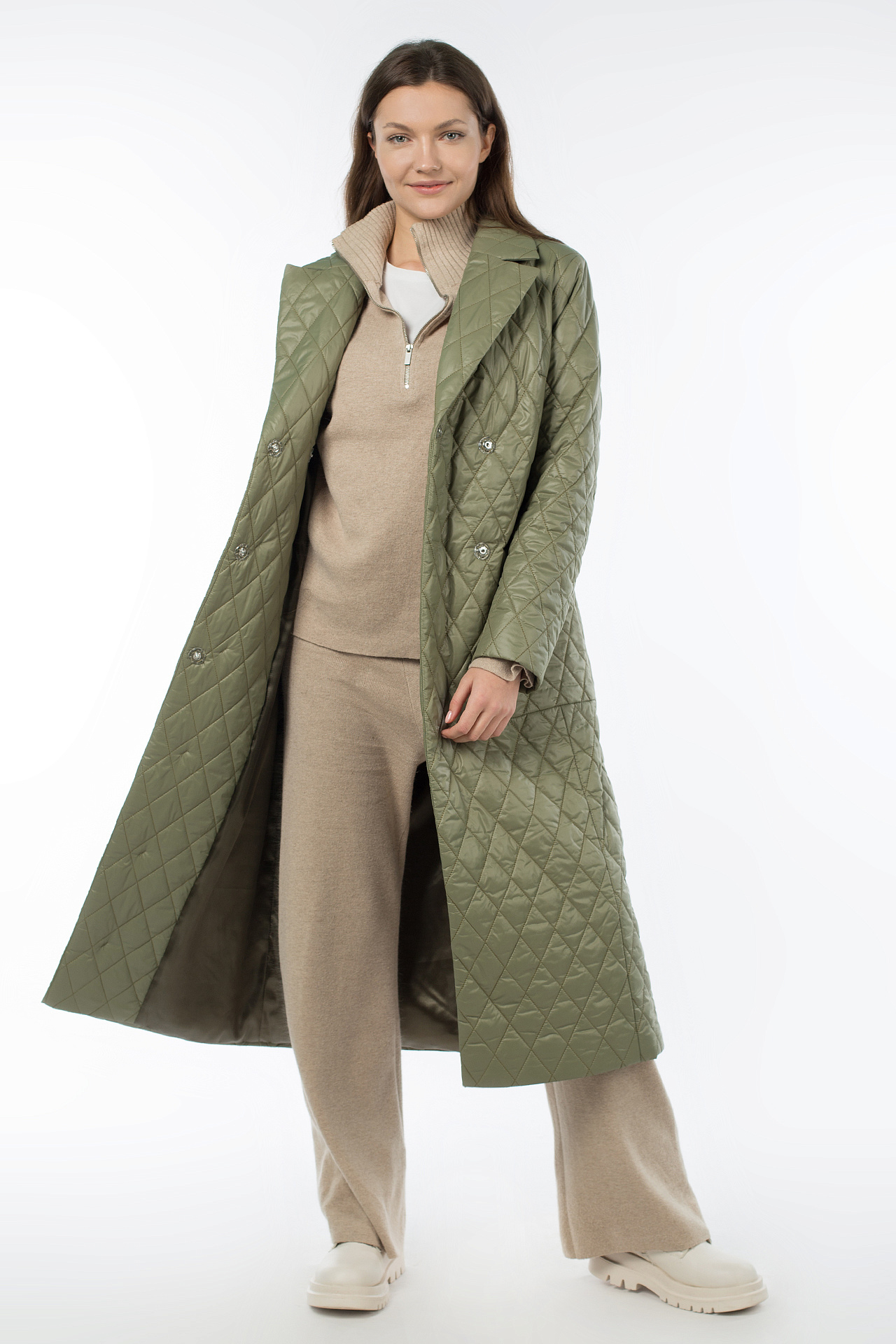 01-10766 Пальто женское демисезонное (пояс)