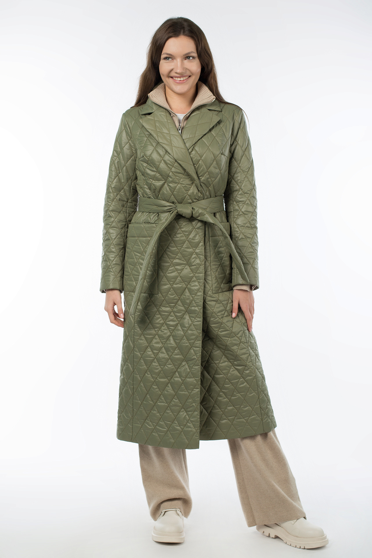 01-10766 Пальто женское демисезонное (пояс)