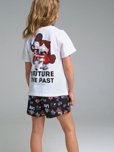 СКИДКА 25%%! Комплект трикотажный для девочек: фуфайка (футболка), шорты