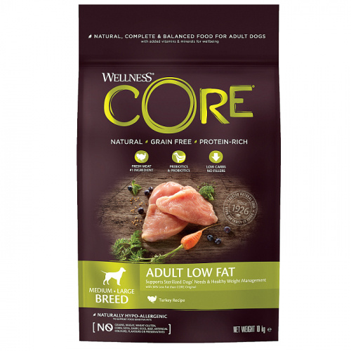 CO**RE для взр собак сред и круп пород корм со сниж содерж жира из индейки с курицей 10 кг