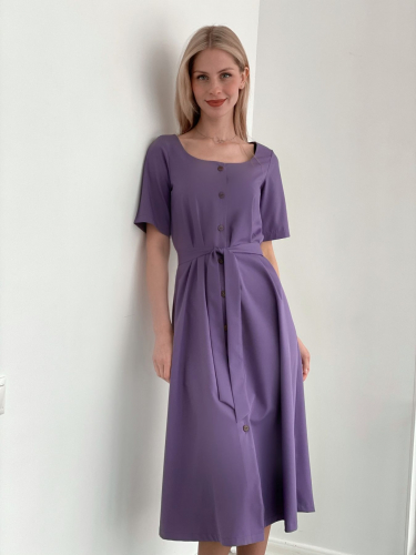 3763 Платье с вырезом каре в цвете smoky lilac