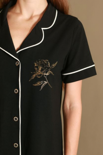 Коллекция Fleur халат-рубашка № 151631 черный