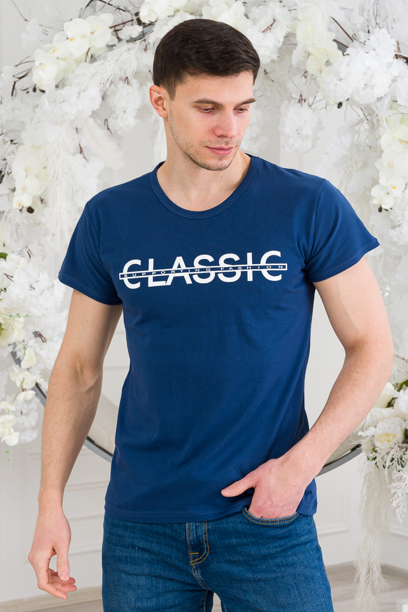 Футболка мужская из кулирки Classic индиго
