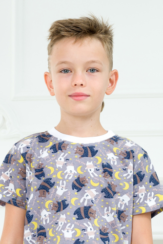 Пижама детская из футболки и брюк из кулирки Мишки