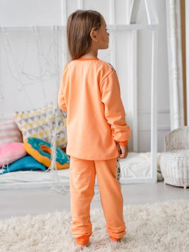Костюм детский из джемпера и брюк из футера Меган оранжевый