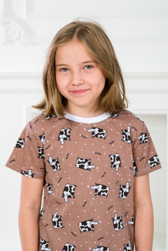 Пижама детская из футболки и бридж из кулирки Коровы