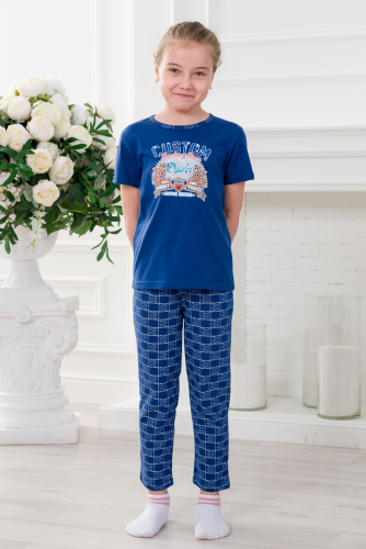 Пижама детская из кулирки Мото (футболка+брюки)