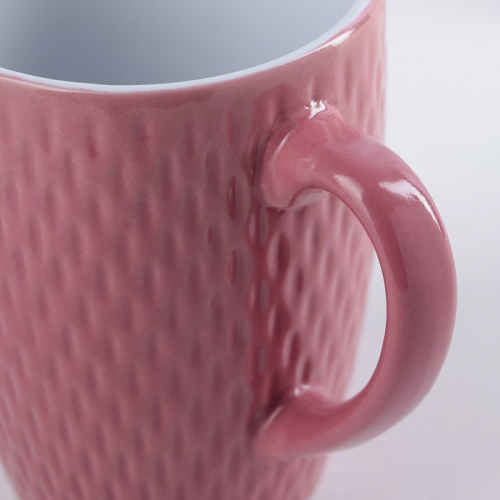 Кружка керамическая Доляна «Лилу», 190 мл, цвет розовый