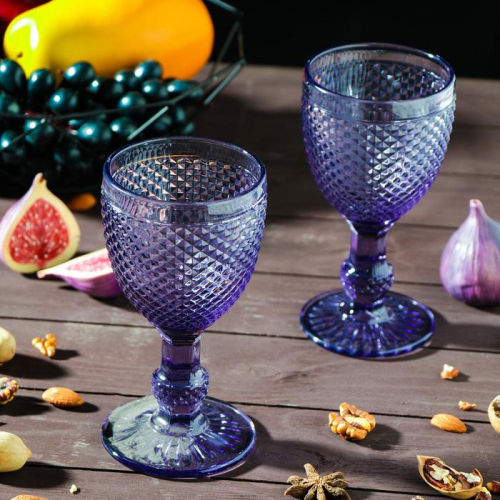 Набор бокалов стеклянных Magistro «Вилеро», 280 мл, 2 шт, цвет фиолетовый