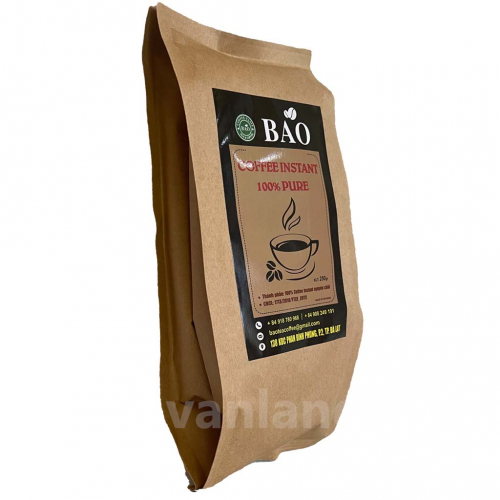 05.090 Кофе растворимый BAO - черный 100%, 250 г (Instat coffee Black Pure 100% 250gr) - пакет их крафтовой бумаги