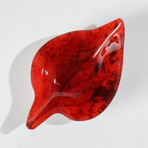 Соусник стеклянный Доляна «Лист», 80 мл, 13×8,1×3,4см, цвет красный