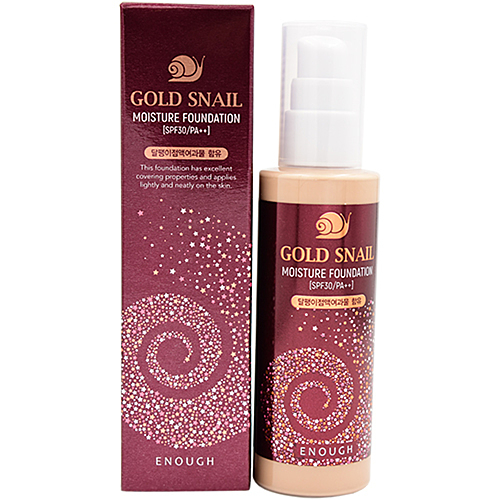 Enough Крем тональный с муцином улитки Gold snail moisture foundation ...
