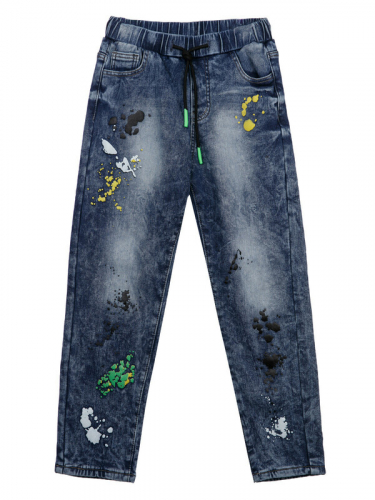 1173 р  2159 р   Брюки текстильные джинсовые утепленные флисом для мальчиков