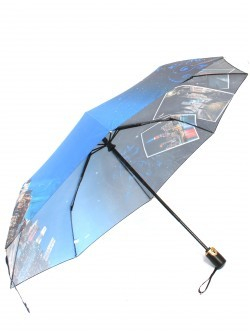 Зонт женский ТриСлона-L 3850 С, R=58см, суперавт; 8спиц, 3слож, набивной панорамный 