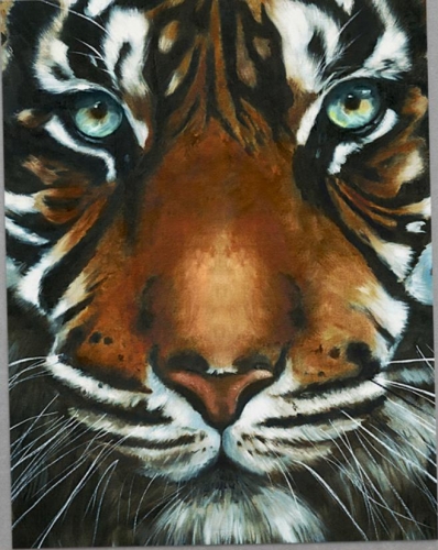 Алмазная мозайка: Взгляд тигра