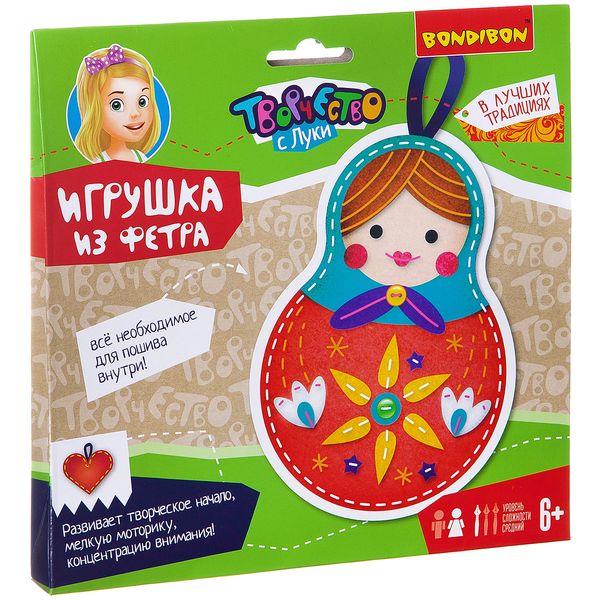 Набор для творчества BONDIBON. Игрушка из фетра. Матрешка. В лучших традициях!
