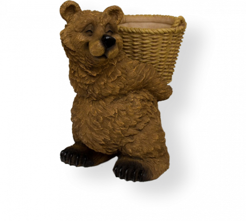 кашпо Медведь с корзиной
