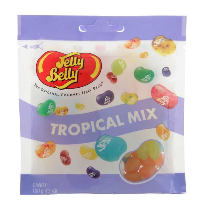 Драже Jelly belly жевательное тропическое ассорти 70 г. Jelly belly Тропик. Тропическое ассорти. Конфеты пакет подушка.