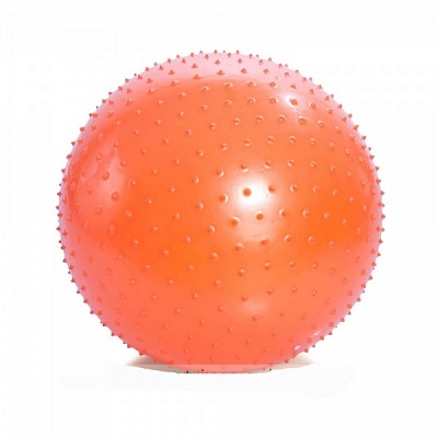 Гимнастический мяч игольчатый, с насосом, 75см     (оранжевый)