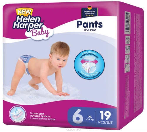 Helen Harper Baby детские подгузники-трусики XL ( больше 16 кг) 19 шт