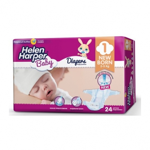 Helen Harper Baby детские подгузники Newborn (2-5 кг) 24 шт