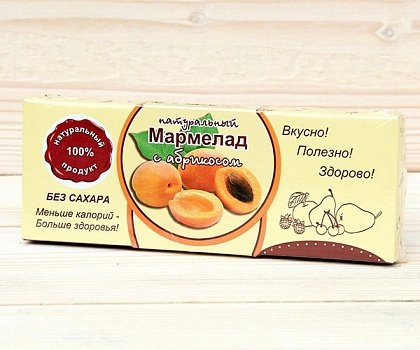 Натуральный мармелад с абрикосом 140 г-