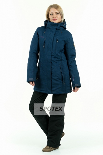 Куртка горнолыжная женская Snow Headquarter удлиненная B-8572 blue т. синий с розовым