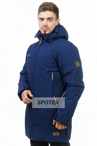 Горнолыжная мужская куртка  Snow Headquarter A-8659 blue т. синяя, удлиненная