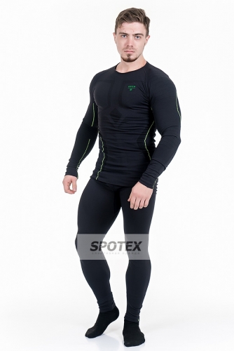 Термобелье мужское SNOW HEADQUARTER A-8787 black/green. spotex