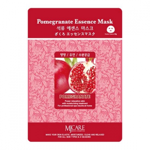 Маска тканевая MJ Essence Mask Pomegranate (гранат) 1шт