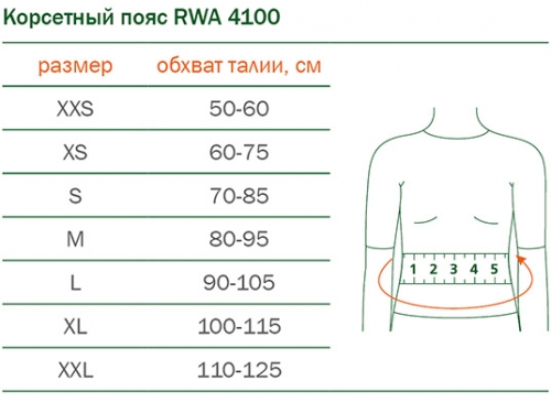 Корсет пояснично-крестцовый, 4-6 моделируемых ребер жесткости, высота 30см